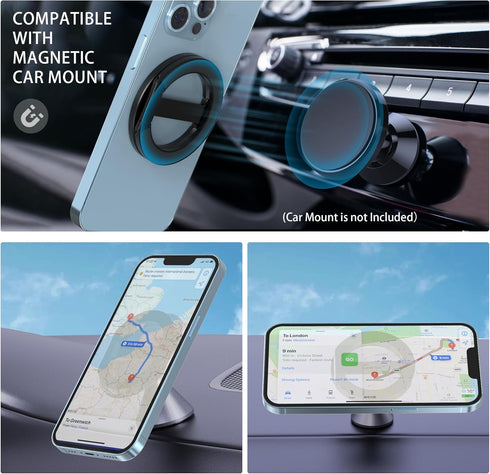 Dual Magnetic Phone Holder for Car, Gym Phone Mount for Mag-Safe, Strong Magnet Stand for Metal Surfaces