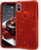MATEPROX Compatible with iPhone Xs Case, Glitter Bling Sparkle Cute Girls Women Protective Christmas Case - Red