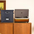 Sturdy Vinyl Record Storage Box - Black Album Storage Holds 50+ Single Records, LP Organizer Crate with Lid