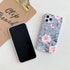 YeLoveHaw iPhone 12 and 12 Pro Case for Women, Soft Slim Protective Case, Floral & Purple Gray Leaves