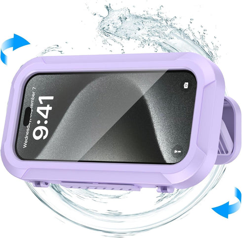 Generic Bathroom Waterproof and Anti-Fog Phone case, Wall-Mounted Phone Stand Without Drilling Holes, TV-Watching