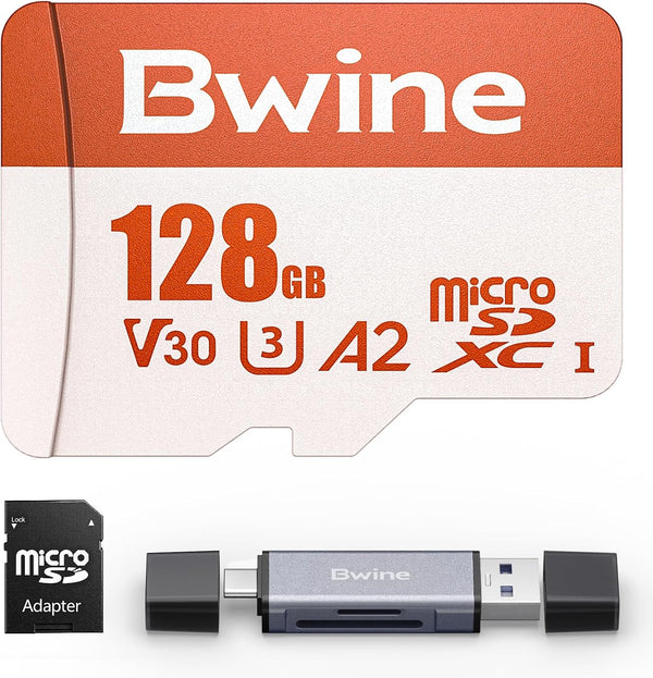 Bwine 128G Micro SD Card, Read Speed up to 100MB/s, 4K UHD Video