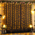 Wish Care 10x10FT Black Wrinkle Free Backdrop Curtains with Lights String for Parties - Photo Curtain Backdrop