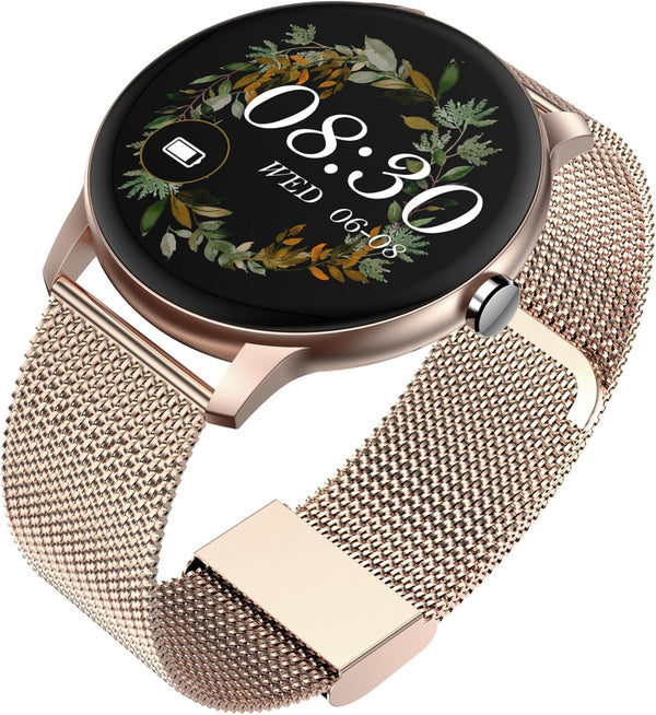 Smart Watch, 1.3” for Women, Fitness Tracker with 100+ Sport Modes, IP67 Waterproof, Heart Rate Monitor, Rose Gold