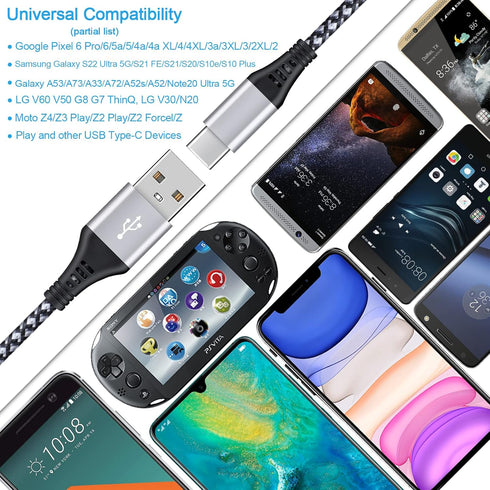 USB C Cable 3FT, Android Phone Chargers C Type Charging Cable for Samsung Galaxy S24 S23 Ultra Z Flip6 Fold6 A15 A55