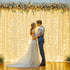 Tao-Ge 10ft 10ft x Champagne Sheer Tulle Backdrop Curtains with Lights String for Party Wedding Wrinkle Free Curtain