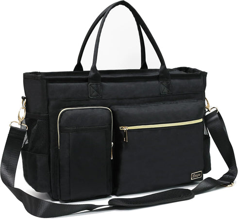 Rabjen Nurse Tote Bag with Padded 15.6” Laptop Sleeve, Medical Supplies Shoulder Bag for Home Health Care