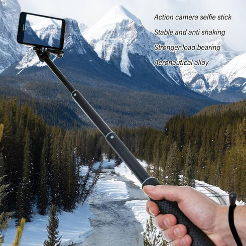 Vikye 9 Inch Selfie Stick, Aluminum Alloy Tripod with Non-Slip, Extendable Lightweight Selfie Stick for Action Sports