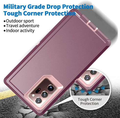 Anloes Heavy Duty Case for Samsung Galaxy Note 20 Ultra 5G, Shockproof Dustproof Rugged Defender Protective Cover