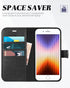TUCCH Case Wallet for iPhone SE 2022/iPhone 7/8/iPhone SE 2020, PU Leather with 3 Card Slots, Magnetic Flip Folio