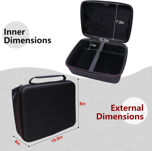 LTGEM Hard Case for ELEPHAS Mini WiFi Projector 2023 Upgraded (Inside: 9.8"x7"x3.5")