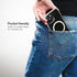 ENCASED Clear Case for iPhone 15 with Removable Magnetic Grip, Flat Collapsible Phone Holder, Compatible with MagSafe