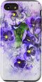 Purple Pansy Flower Phone Case for iPhone SE (2020), 7, 8 - Floral Art Gardening Gift Case