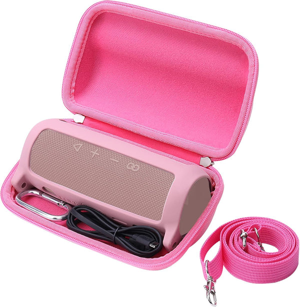 Khanka Hard Travel Case for JBL Flip 6 Waterproof Portable Bluetooth Speaker, Pink