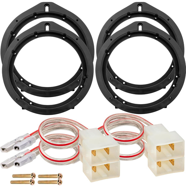 NuIth Car Speaker Adapter Bracket Kit for 2006-2013 Honda Civic/Accord/CR-V/Acura, 6.5 Inch, 4PCS with Wiring Harness