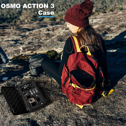 Lekufee Small Waterproof Carrying Case for DJI Osmo Action 4/3 Camera and Accessories (Case Only)