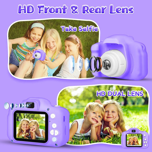 Kids Camera for Boys and Girls, GPOSY Digital Camera with 32GB SD Card, Video Recorder 1080P HD (Purple)