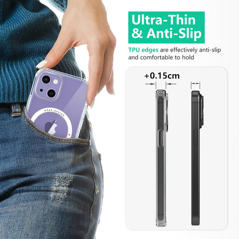 ONES Hybrid Magnetic Case for iPhone 14 Plus - Compatible with MagSafe, Military Grade Protection, Clear