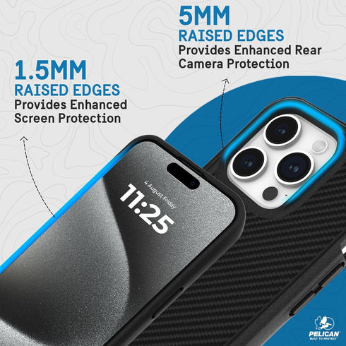 Pelican Protector Series iPhone 15 Pro Case 6.1", Magnetic Phone Case with Anti-Scratch Tech, 16ft MIL-Grade Drop