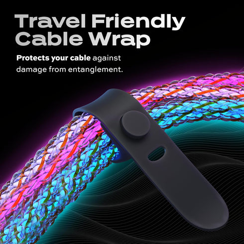 Statik Light Up Charger Cable - GloBright Braided LED Charging Cable, Glowing Super Fast Charging 100W Light Up Cable,