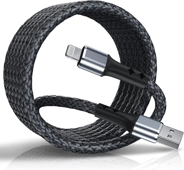 OIITH 3Ft iPhone Charger (2-Pack) - MFi Certified, Fast 2.4A Nylon Braided Lightning Cable for iPhone 13/12/11/X/Xs