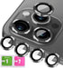 iPhone 12 Pro, 12 Mini Camera Lens Protector - 2 Sets Tempered Glass Cover with Metal Ring, Case Friendly (Black)