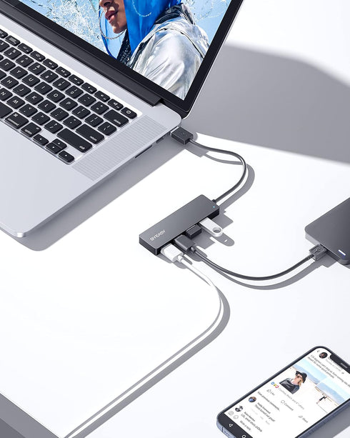 BYEASY 4 Port USB 3.0 Hub, Ultra Slim Portable Data Hub for iMac Pro, MacBook Air, Mac Mini/Pro, Surface Pro
