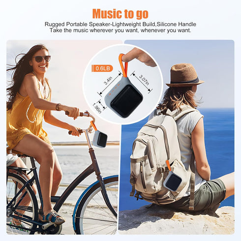 Waterproof Portable Bluetooth Speaker, 8W Big Sound, 20H Playtime, BT 5.3, TWS for Outdoor, Travel, Hiking