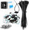 Zip Tie Mount, 3/4" Black Small Wire Tie Adhesive Mounting, 100 Pcs for Cable Management, Pro-grade UV Wire Holder