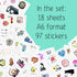 BulbaCraft 100Pcs Science Stickers for Students - Science Class Room Decor, Waterproof Vinyl Decals, Gifts for Women