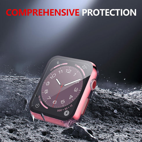 Misxi 2 Pack Hard PC Case for Apple Watch Series 2/3 38mm, Anti-Drop, Scratch Resistant, Lightweight, Rose Pink +