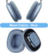 Replacement Ear Cushions for AirPods Max - Blue Mesh Fabric & Memory Foam Covers for Ultimate Comfort.