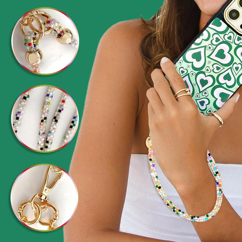 Layered Crystal Phone Crossbody & Wrist Lanyard - Anti-Theft Design for Women