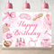 Bcuuipo Spa Party Happy Birthday Backdrop Pink Beauty Makeup Slumber Pajama Sleepover Background