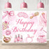 Bcuuipo Spa Party Happy Birthday Backdrop Pink Beauty Makeup Slumber Pajama Sleepover Background