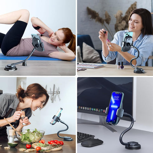 TICILFO Gooseneck Phone Holders for Car, Flexible Phone Stand for Dashboard Windshield with Strong Suction Cup