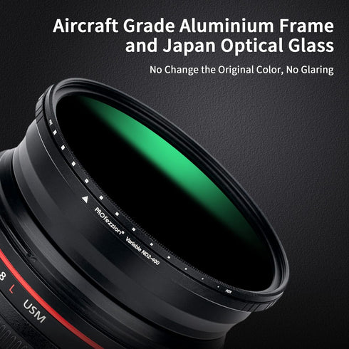 PROfezzion 58mm Variable ND Filter, Multi-Coated ND2-ND400 for Canon EOS Rebel T7 T6i with 18-55mm Lens