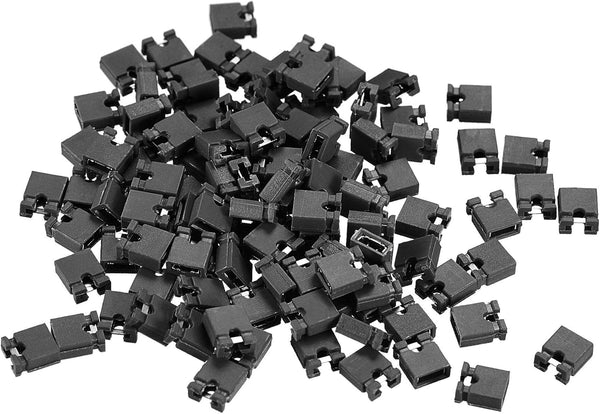 uxcell 100pcs Black 2mm Standard Pin Header Jumper Cap Mini Micro Jumper Bridge Plug Short Circuit Connection Cap
