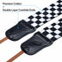 Padwa Lifestyle Black and White Plaid Camera Strap - 2" Wide Double Layer Cowhide Head,Cotton Camera Shoulder Straps,Grid Pattern Adjustable Camera Neck Strap for all Cameras,Gift for Photographers