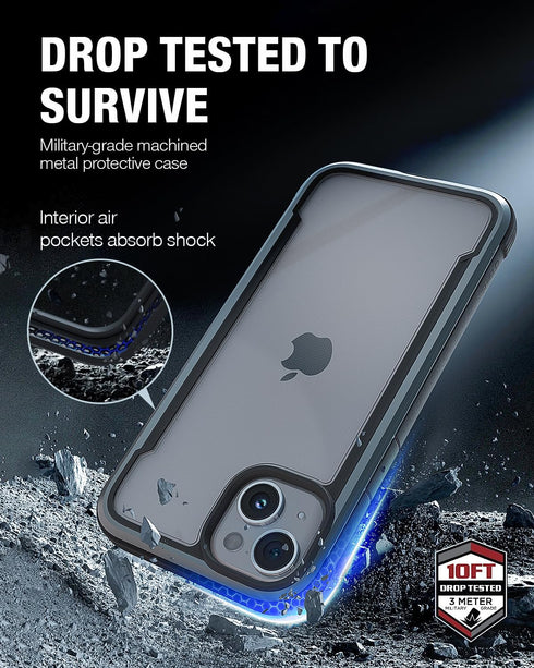 RAPTIC Shield for iPhone 15 Plus Case, Shockproof Protective Clear Case, Military Grade 10ft Drop Tested, Black