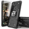 Galaxy A21 Case with Screen Protector, Shock Absorption Heavy Duty Slim Fit with Kickstand, Black