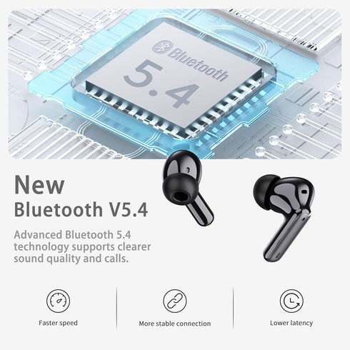 5.4 4 40H IP7 Wireless Earbuds, Bluetooth Headphones in Ear with ENC Noise Cancelling Mic, New Wireless Earphones HiFi