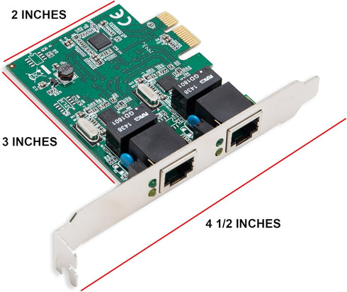 Syba Dual Port Gigabit Ethernet PCI Express 2.1 Network Adapter Card with Realtek RTL8111 Chipset