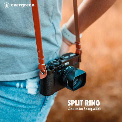 Evergreen Genuine Leather Slim Minimalist Neck Shoulder Camera Strap