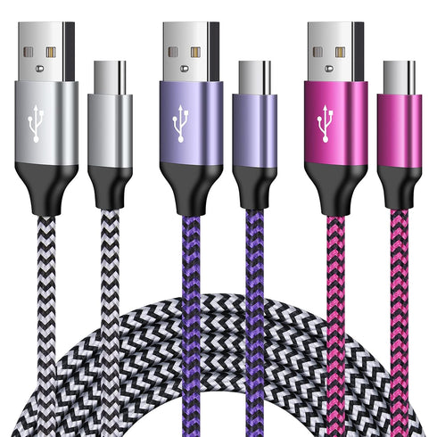 USB C Charger Cable Fast Charging Cord 3PC for Samsung Galaxy A15 5G/A35/S24