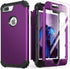 IDweel iPhone 8 Plus Case with Tempered Glass Screen Protector, 3 in 1 Shockproof Slim Hybrid Heavy Duty Cover, Navy