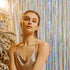 Melsan Silver Tinsel Foil Curtain, 2 Pack, 3.2 ft x 8.2 ft, Sparkle Metallic Backdrop for Party Decorations