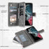 Asuwish Wallet Case for Samsung Galaxy S22 Ultra 5G - Grey Mandala Flower, Zipper Card Holder & Screen Protector.