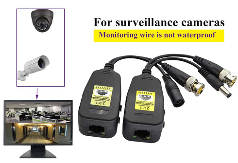 AAOTOKK Cat5 RJ45 720P 960P 1080P 3MP 4MP 5MP 8MP System(18cm-4Pairs) Power Video Balun DC BNC to Network Transceiver