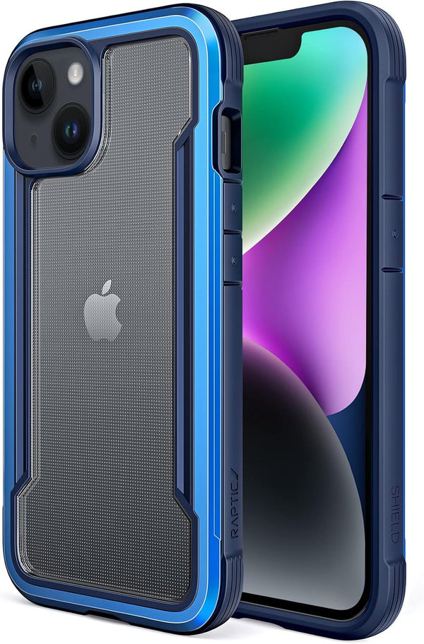 RAPTIC Shield Case for iPhone 14 Plus, Shockproof Clear Case, Military Grade 10ft Drop Tested, Durable Aluminum Frame,